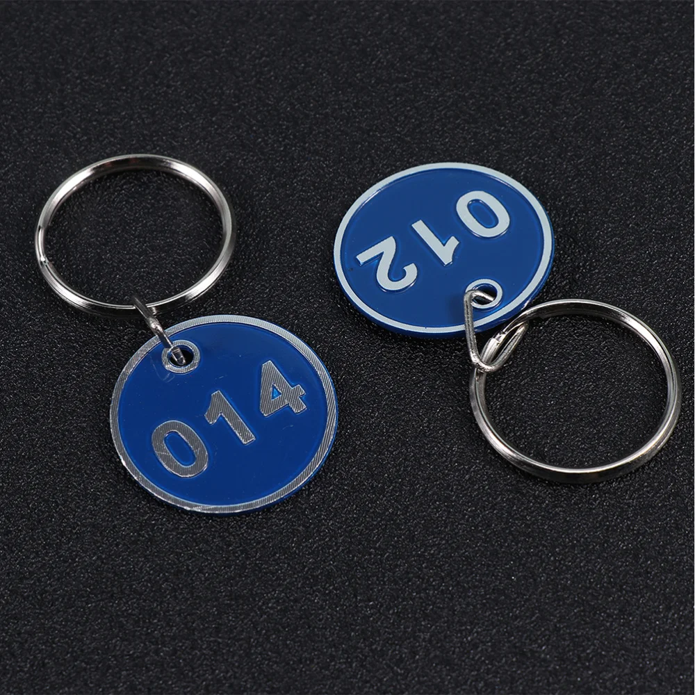 

1 Set Prcatical Aluminium Metal Numbers Plates Luggage ID Tags Key Ring Labels for Home Office Hotel (Blue Nembers 1-30 One for