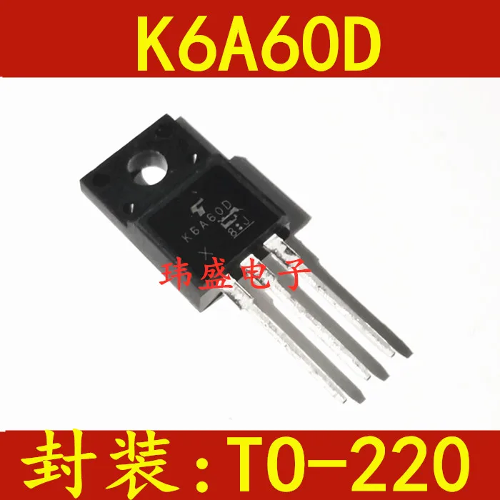 

(5 шт./лот) K6A60D TK6A60D TO-220F MOS 6A/600V