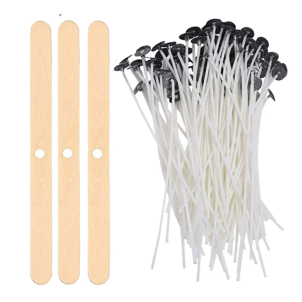 

103pcs/set Candle Wicks Soy Wax Core Woven Cotton Core Kerosene Lamp Wax Line Wood Accessories candles making