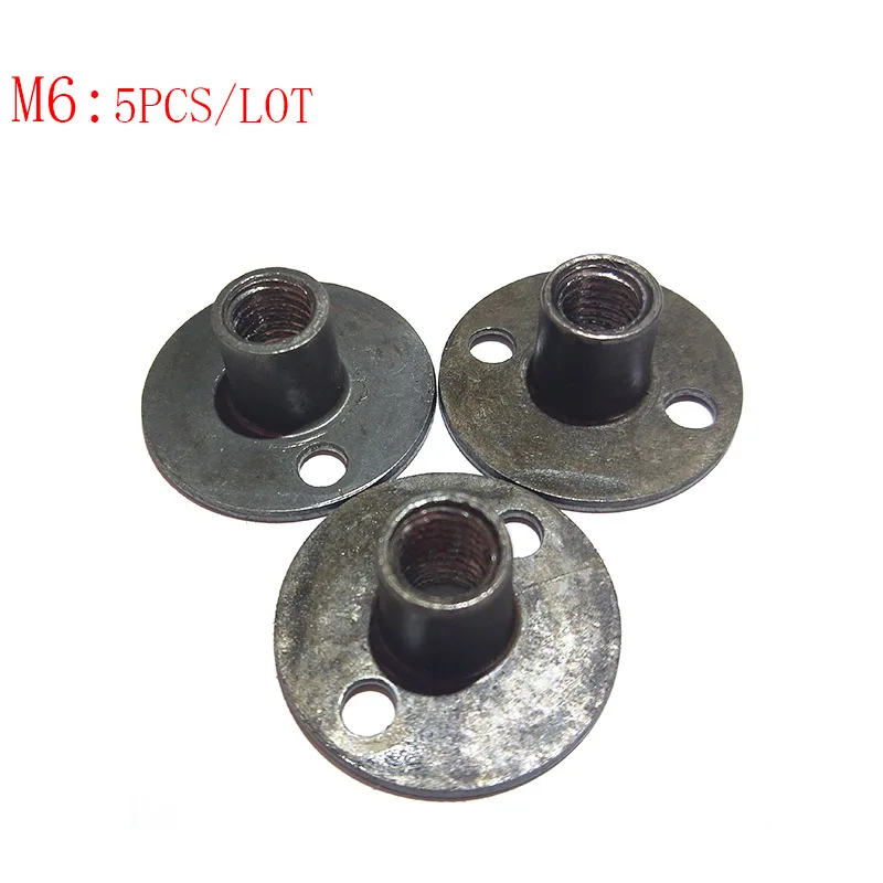5 шт. M6 углеродистая сталь Фланцевая муфта с тремя отверстиями пластина гайки