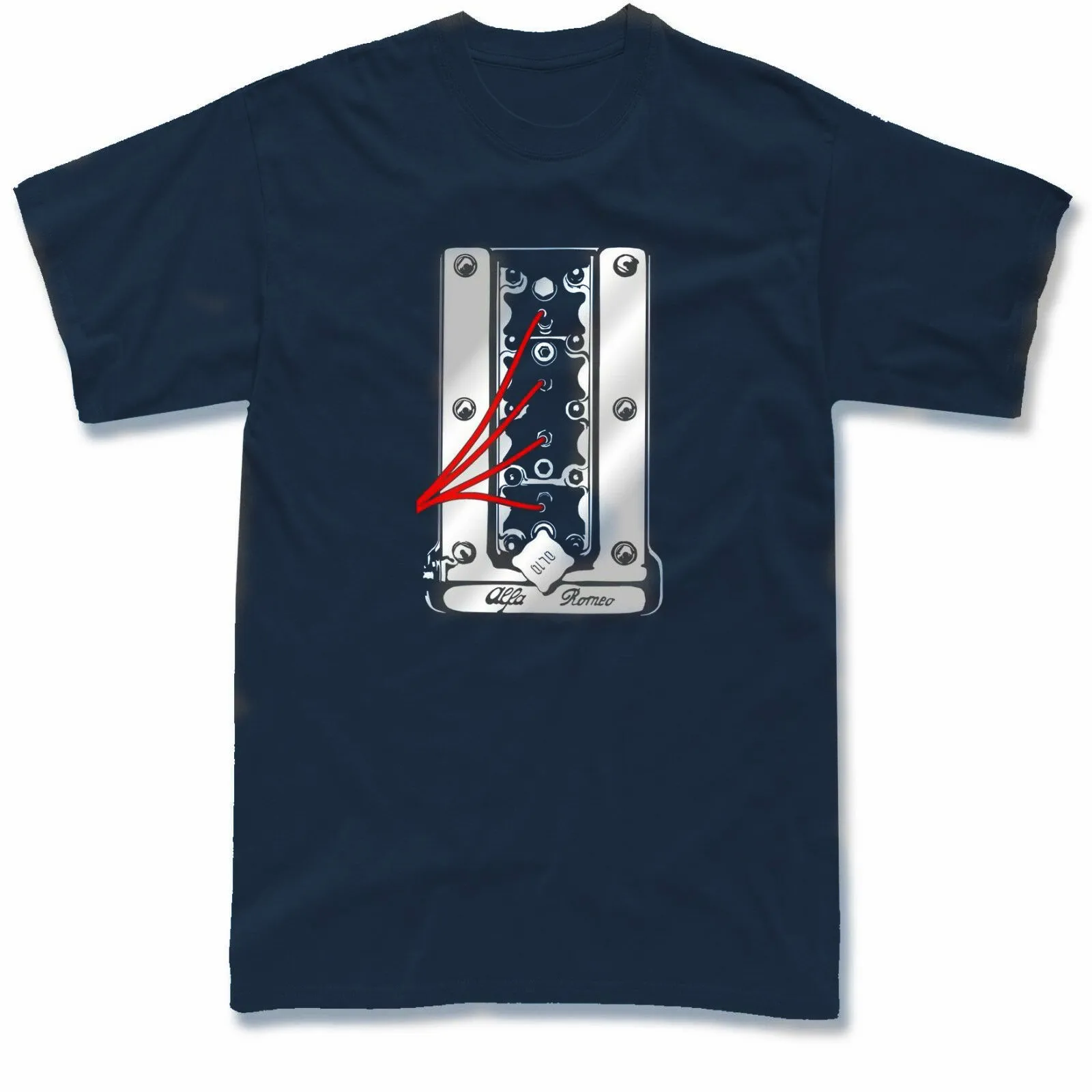 

Classic Romeo Busso 2000 1750 Engine Gtv Gta Veloce Giulia T-Shirt Summer Cotton Short Sleeve O-Neck Men's T Shirt New S-3XL