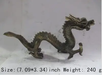 Изысканная китайская медная антикварная Статуя Дракона ручной работы|Статуи и