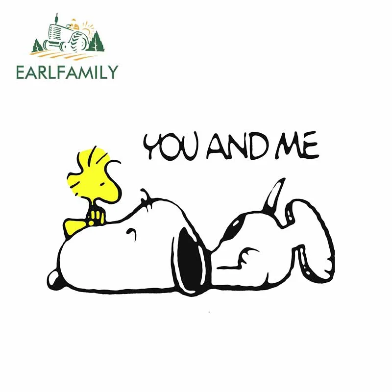 EARLFAMILY 13 см x 9,2 см для Снупи ты и я наклейки для автомобиля окклюзия царапины подходит для ван RV водонепроницаемые креативные наклейки
