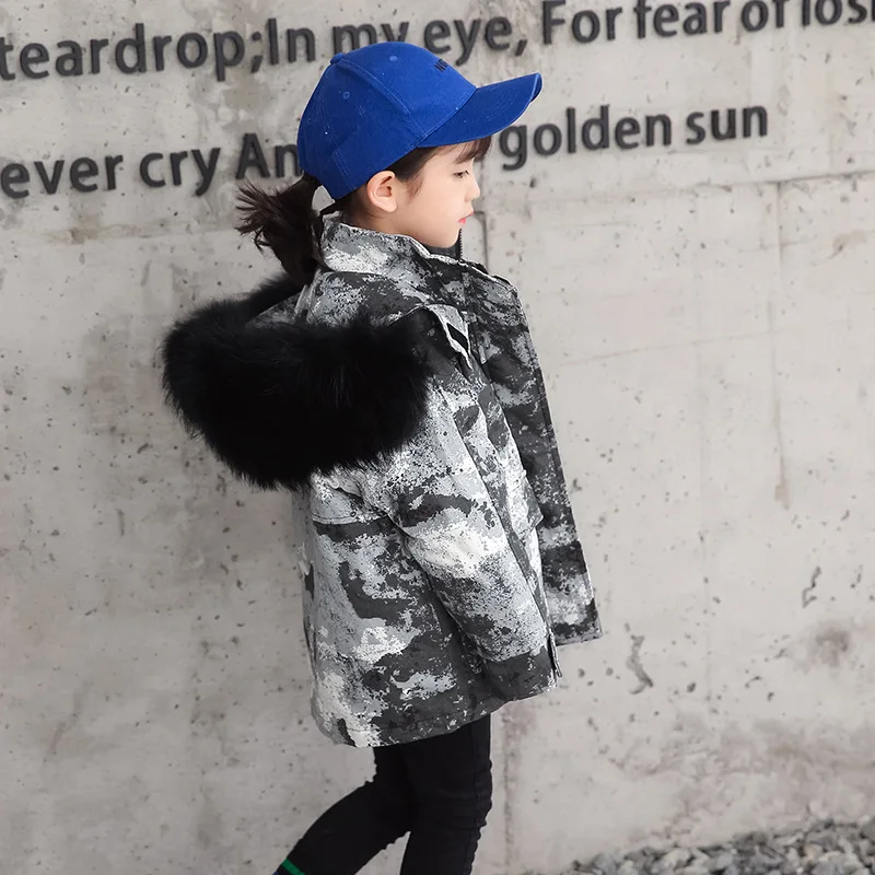 Детская куртка с капюшоном OFTBUY толстая теплая парка из кроличьего меха Рекс и