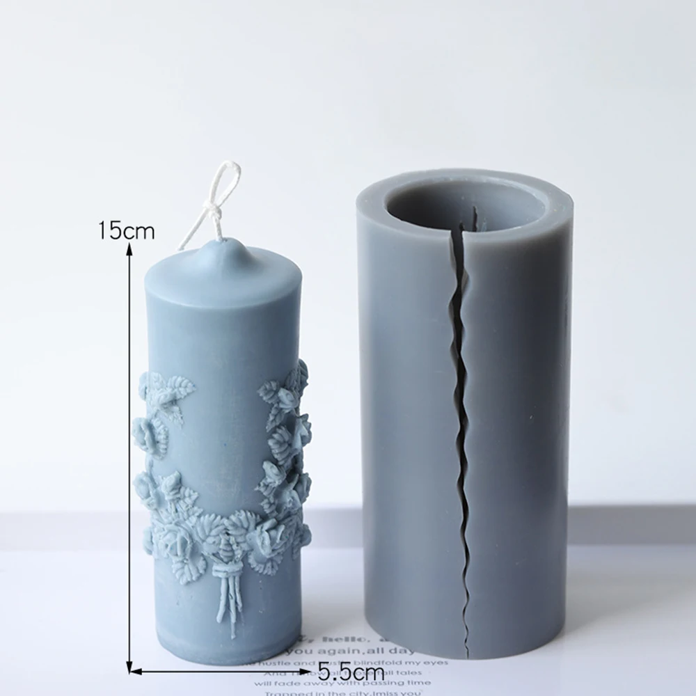 Carved Cylindrical Candle Mold Scented For Making DIY Home Decor | Дом и сад