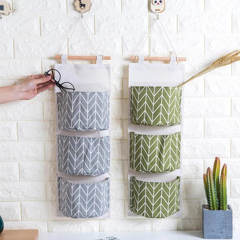 Настенная подвесная сумка для хранения с 3 карманами контейнер всякой всячины