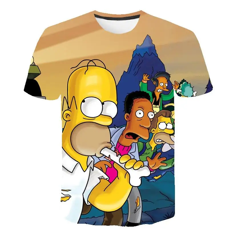 

2021 Hot Sale Men's T-shirt 3D Printing Simpson Apparel Teenager Children 3DT Shirt Harajuku Hip Hop Men's and Women's T-shirt