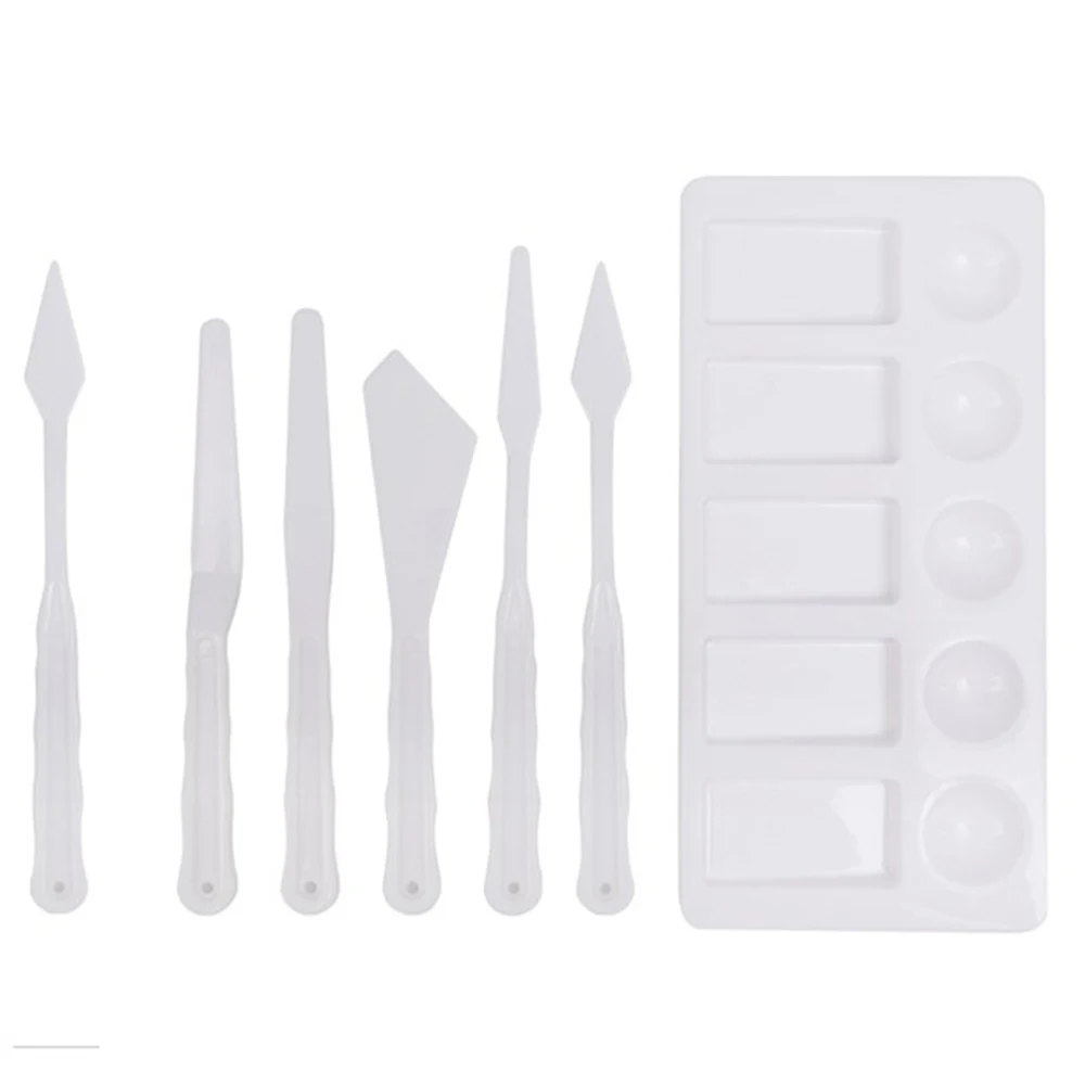 6 шт./компл. пластиковый нож для рисования шпатель палитра аксессуары маслом