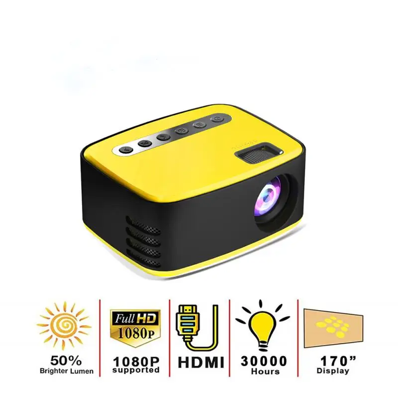 

New T20 Mini Portable 1080P USB HD LED Home Media Video Player Cinema Projector 320x240 Pixels Supports Easy To Carry