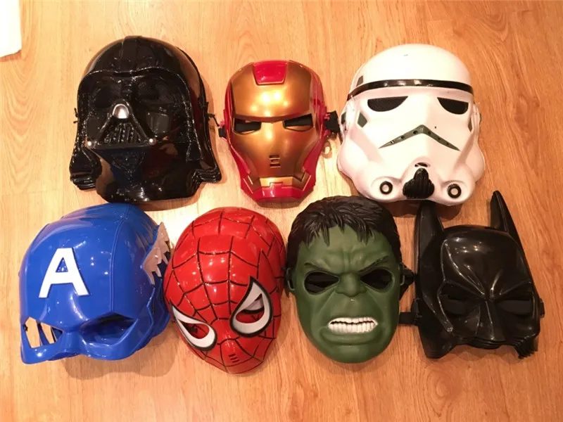 10 шт./лот супергерой Мстители Человек паук Бэтмен Супермен маска Халк Железный
