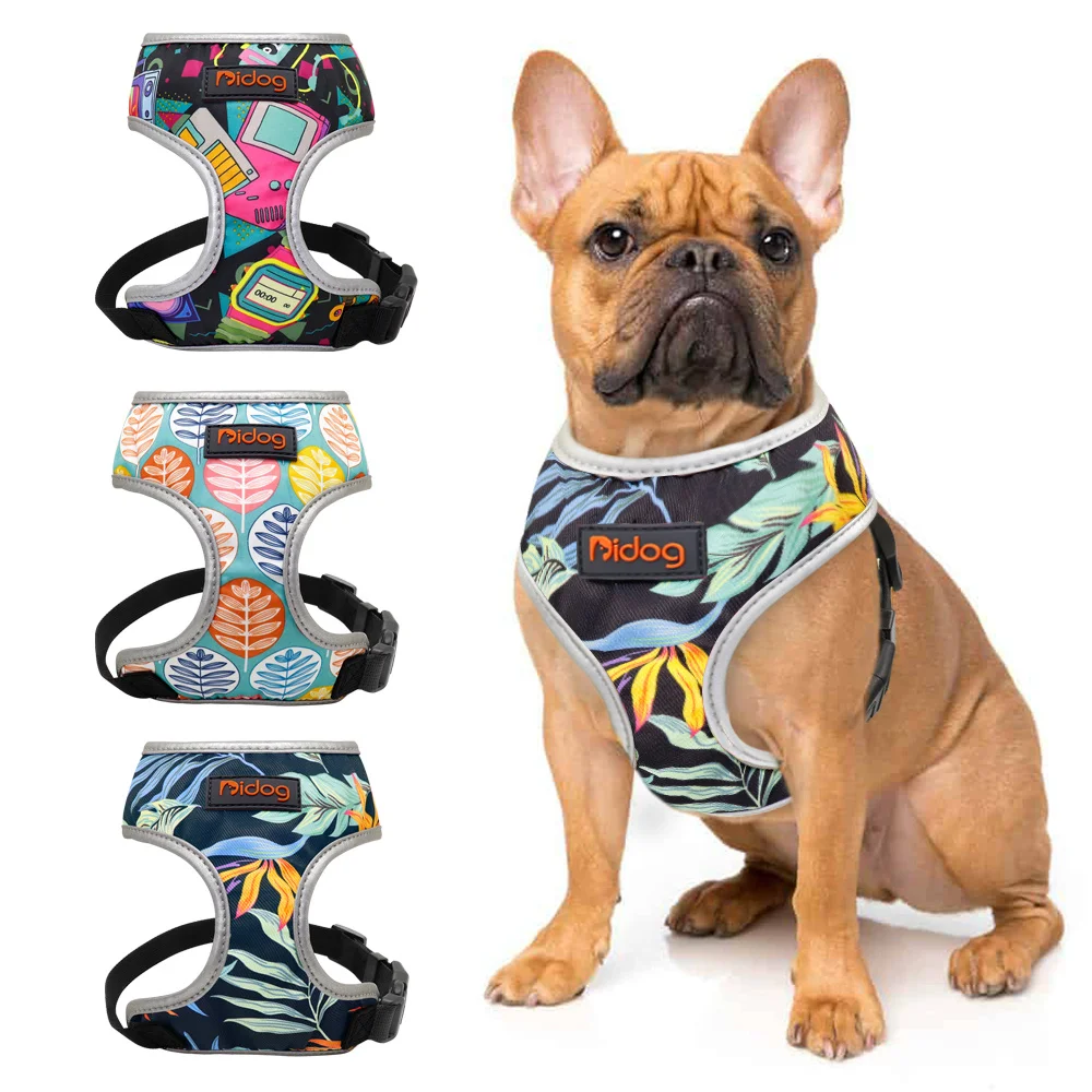 

Nylon Dog Cat Harness Printed Puppy Small Dogs Harnesses Vest Pet Walking Leash for Cats French Bulldog Chihuahua Yorkshire