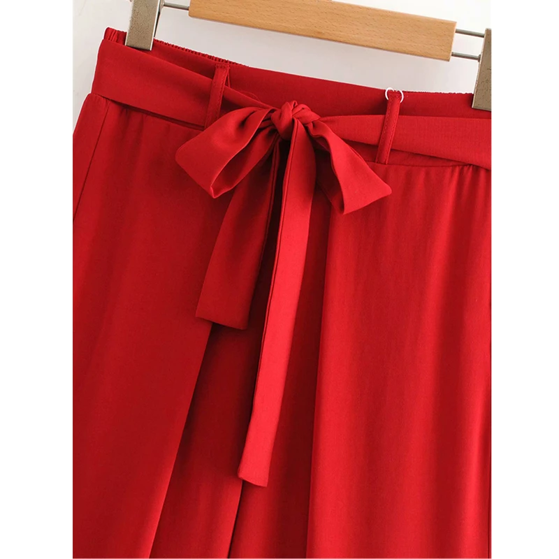 Юбка с широкими штанинами GLAUKE свободные брюки разрезом весна-лето 2020 новая