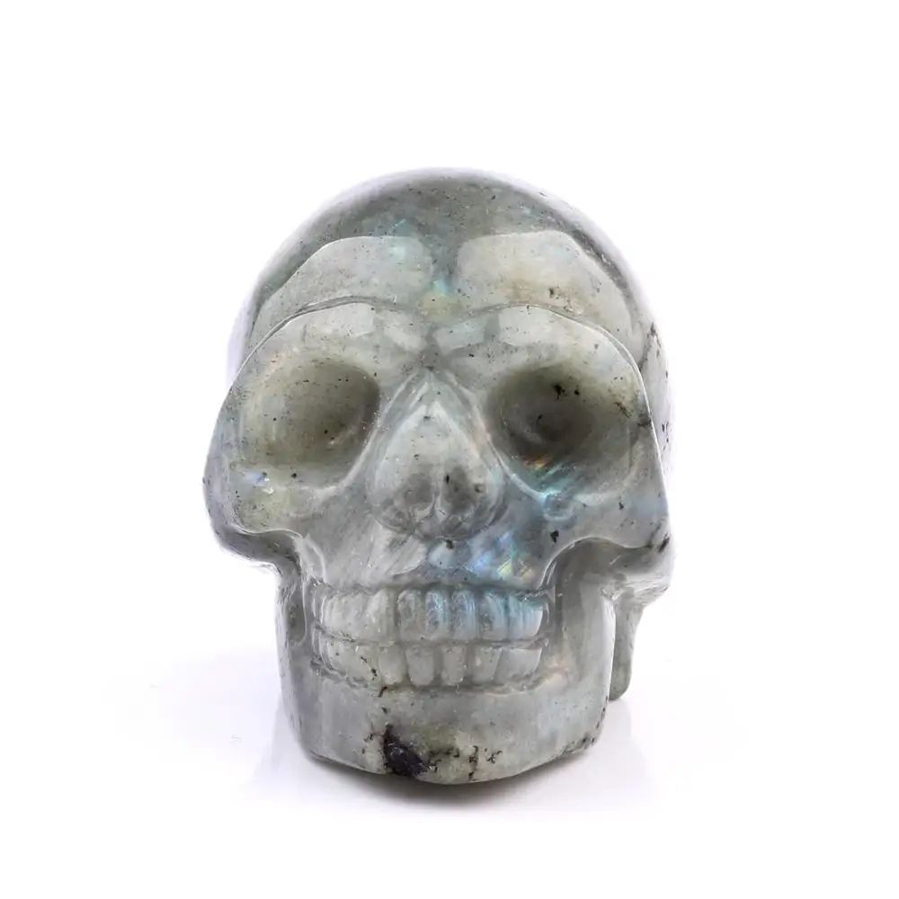 Фигурка чакры из натурального камня с резьбой в виде черепа пурпурный кристалл