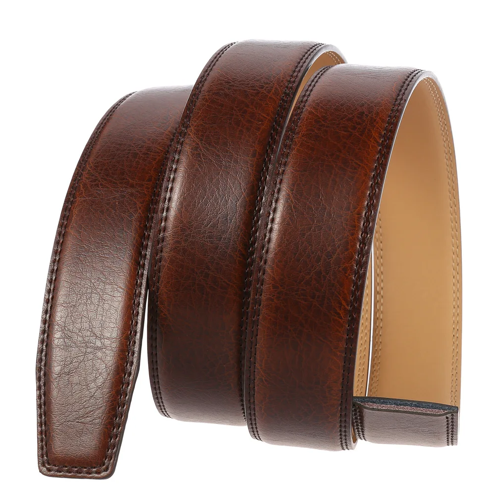 

Automatic Buckle Black Brown Male Men Split Leather Belt for Adults Top Quality Strap Trouser Suit Belts FZ9202