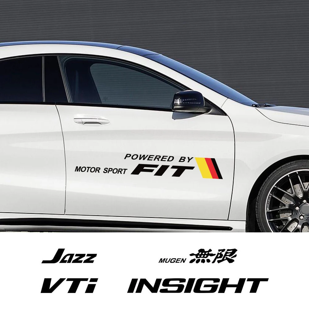 Наклейки на боковые двери автомобиля для Honda Fit дюймов дизайн Jazz Mugen RR SI VTI тип R S