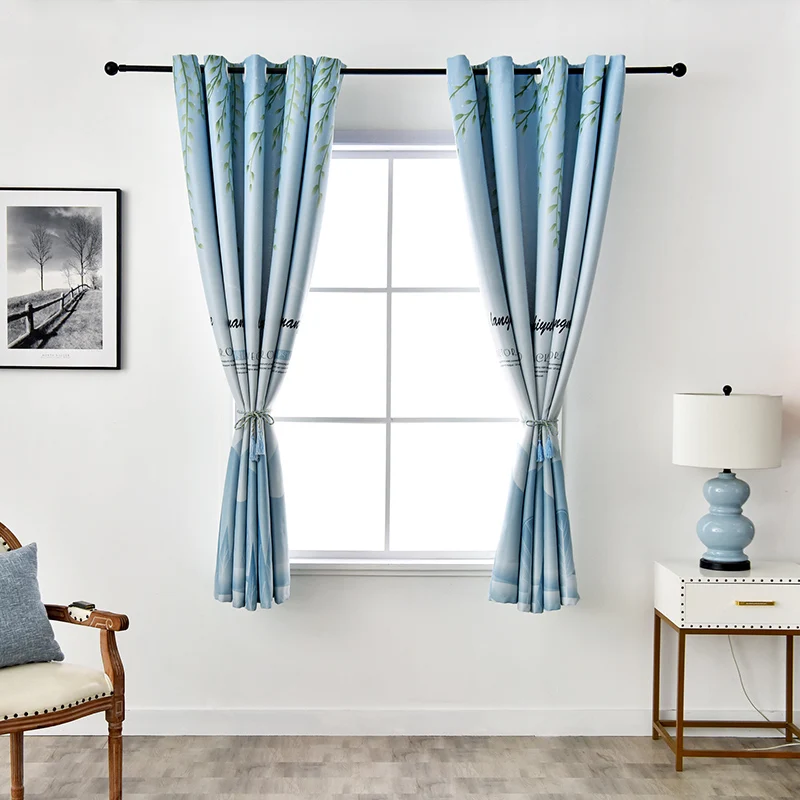 Полузатемняющие плотные шторы современные короткие занавески для гостиной