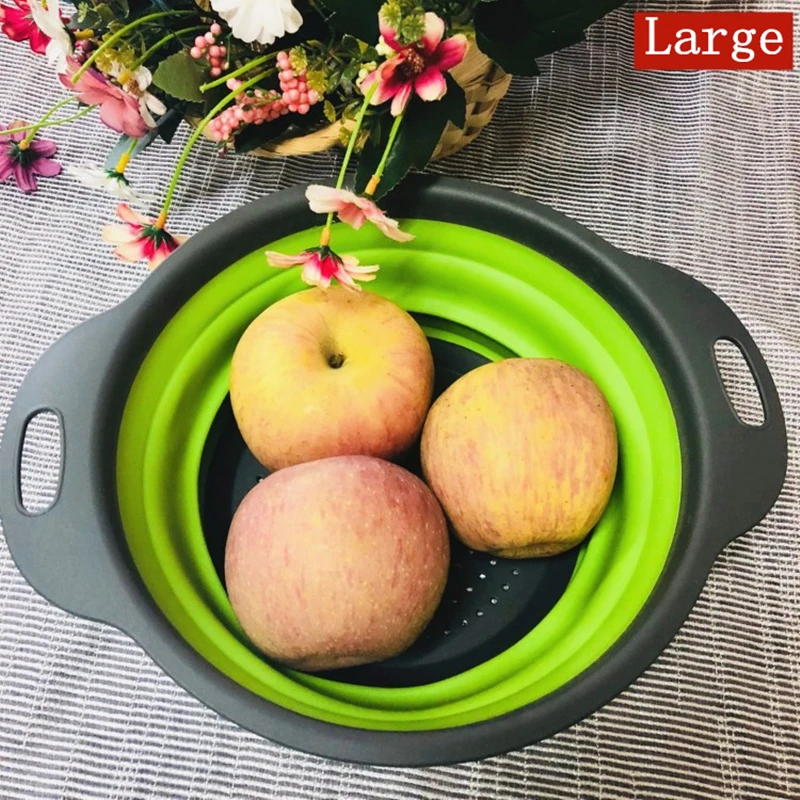 Складная сливная корзина выдвижная для мытья фруктов и овощей кухонный дуршлаг