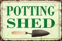 potting shed retro metal tin sign plaque poster wall decor art shabby chic gift tin sign