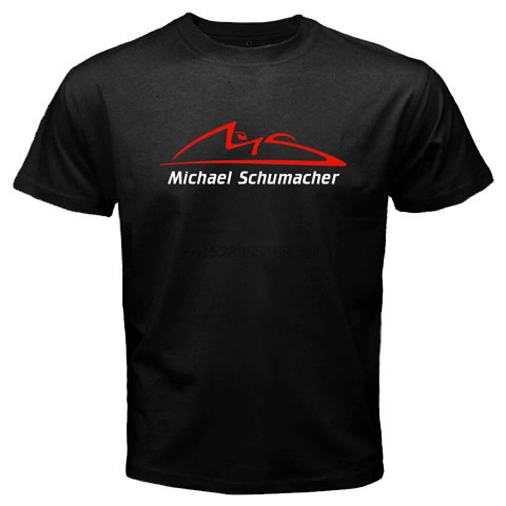 

New Michael Schumacher Logo Racing Legend Mens Black T-Shirt Size S to 3XL