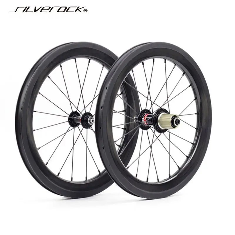 

SILVEROCK Bike Carbon Wheels 16“ 1 3/8” 349 8s-11s Rim Brake 74mm 130mm for Fnhon Gust P8 Folding Bike Wheelset