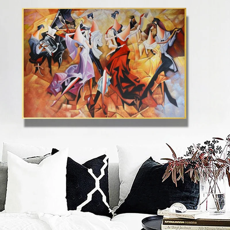 

Abstract Banquet Sexy Lady Party Canvas Paintings on The Wall Art Posters and Prints Moden Dancers Canvas Picture for Lving Room