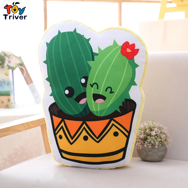 Kawaii Cactus Green Plants Plush Toy Triver Stuffed Doll Sleeping Pillow Cushion Kids Children Girls Toys Gift Home Sofa Decor | Игрушки и