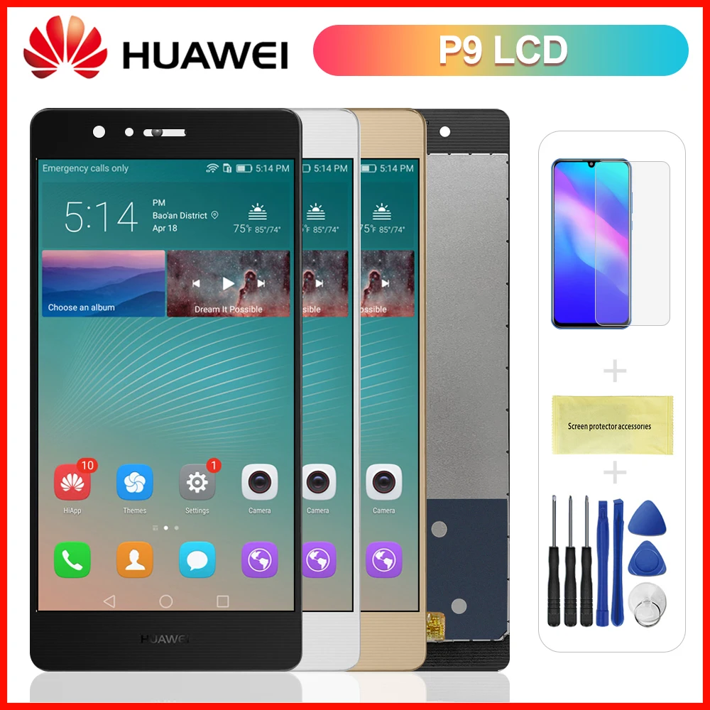 ЖК дисплей 5 2 дюйма P9 с сенсорным экраном для HUAWEI EVA L09 1920*1080 рамка дигитайзером в