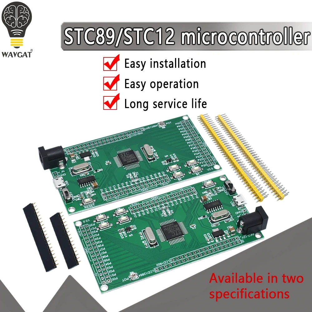 Минимальная системная плата STC89C52 STC12C5A60S2 для микроконтроллера, макетная плата 51, интерфейс LCD1602/LCD12864