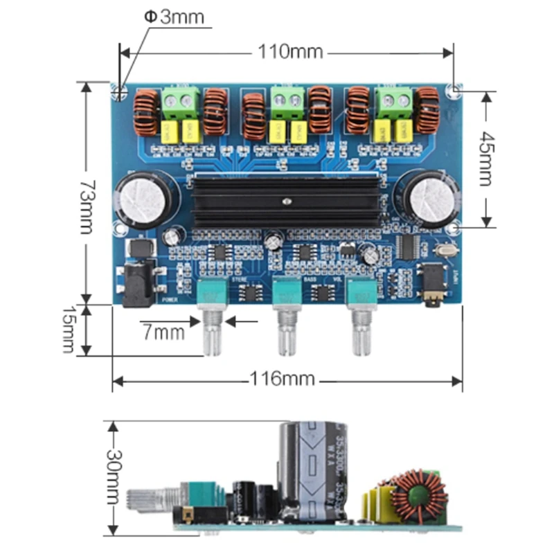 XH-A305 Bluetooth 5 0 плата цифрового усилителя мощности TPA3116D2 50Wx2 + 100 Вт 2 1 каналов o