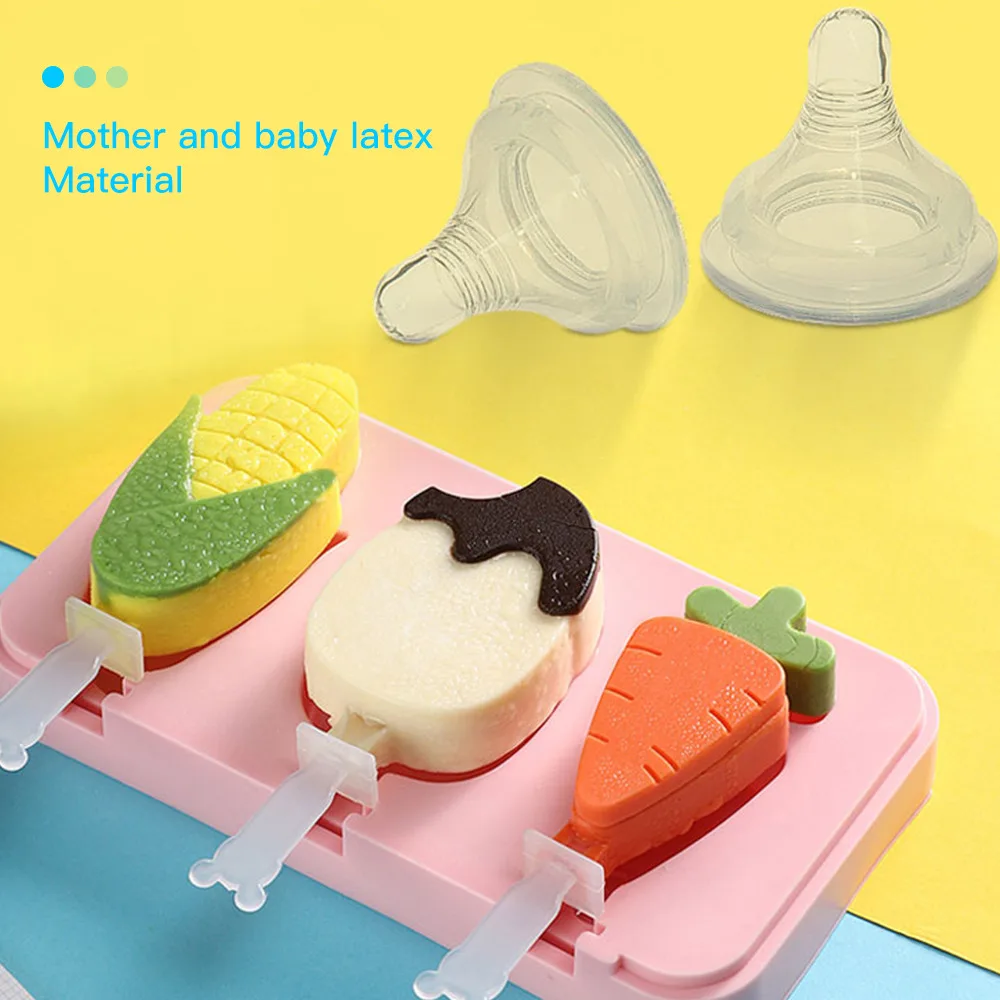

2Grid-3Grid Ice Cream Mold Makers Silicone Thick material DIY Molds Ice Cube Moulds Dessert Molds Tray With Popsicle