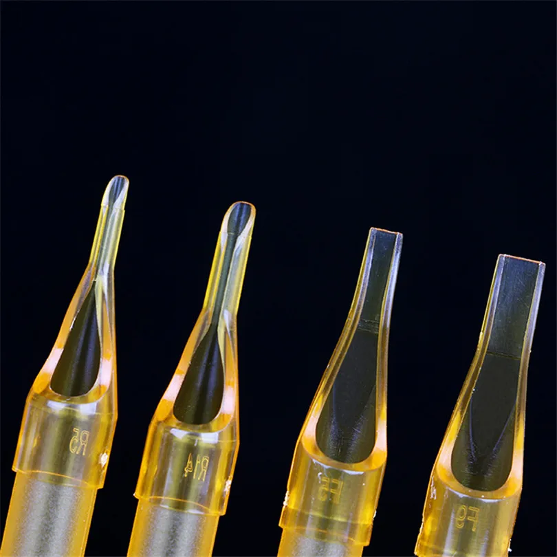 Одноразовые наконечники для татуировок 11F желтые короткие тату-Машинки с