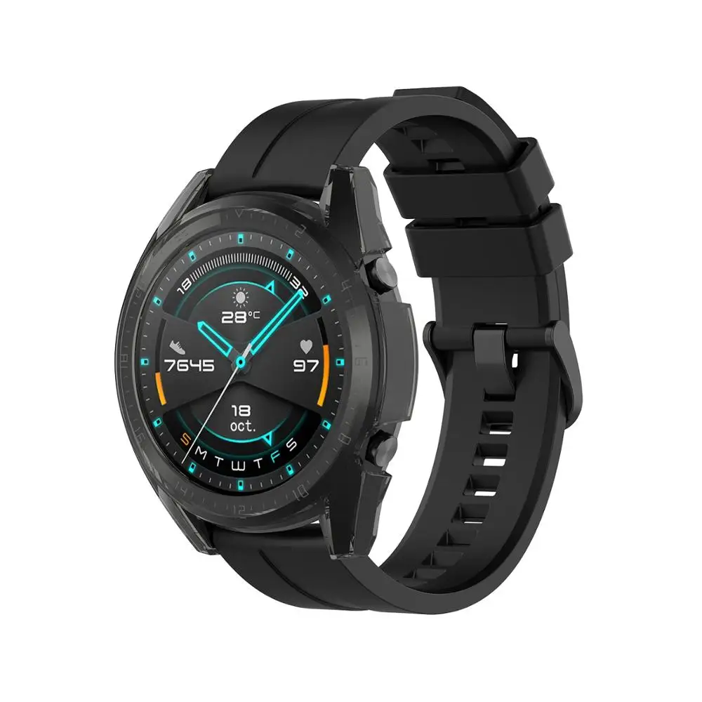 ТПУ Тонкий Смарт часы защитный чехол для Huawei Watch GT 2 46 мм полоса рамка с защитой от