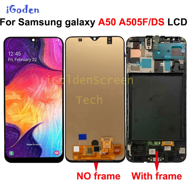 Super AMOLED для Samsung galaxy A50 2019 A505F/DS A505F A505FD A505A сенсорный экран дигитайзер в сборе с