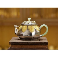 silver pot 999 sterling silver handmade tea set japanese retro teapot kettle home tea ceremony kungfu tea set 150ml