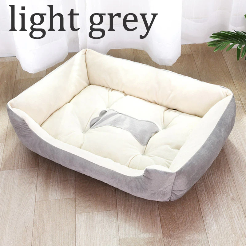 Light Grey S-XL, 8 цветов, с рисунком кости, диван для домашних животных, кровати для собак, водонепроницаемый мягкий теплый спальный мешок, подушка для щенка, кошка, домик для кровати, cama perro - Цвет: Light Grey