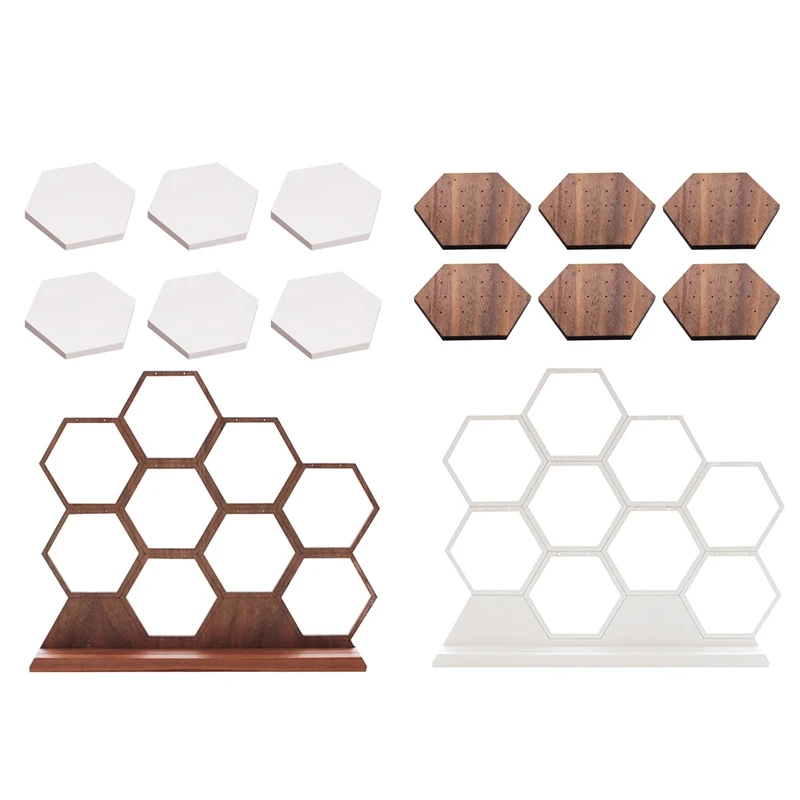 

Honeycomb Jewelry Earrings Necklace Storage Rack Holder Jewelry Stand Earrings Ear Studs Display Board
