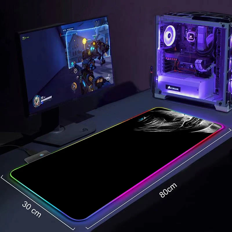 

Big Keyboard Desk Mat RGB Large Mouse Pad Dark Emo Gamer Big Mouse Mat Computer Mousepad LED Backlight Gaming Mause Pad