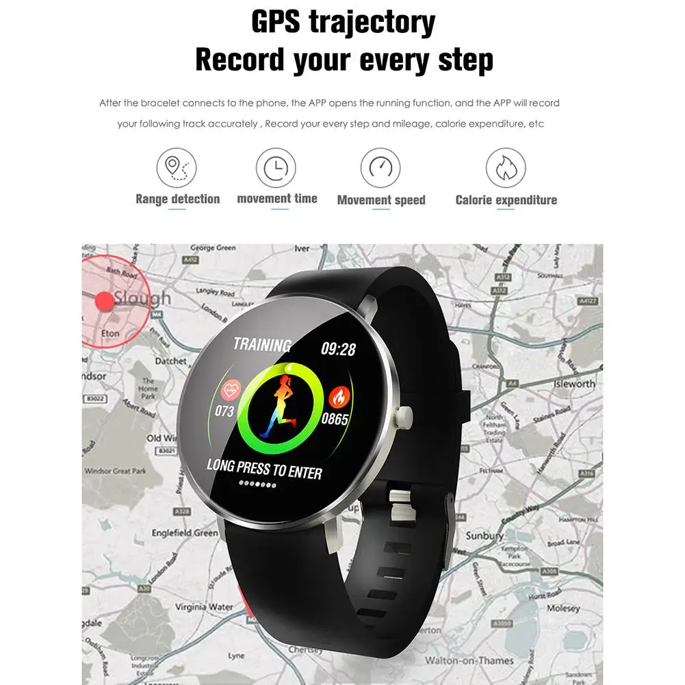 F25 умный Браслет, полный экран, сенсорный gps трекер, пульсометр, монитор артериального давления, смарт-браслет, спортивные Смарт-часы для женщин