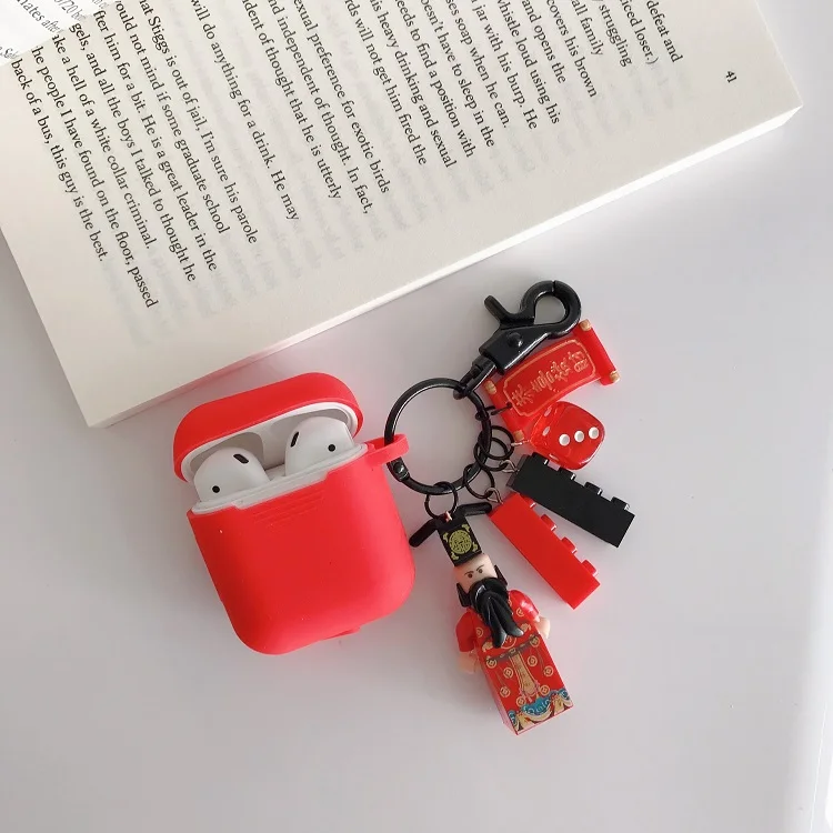Забавный чехол для Apple, для Airpods, наушники, защитный чехол для air pods, брелок, Bluetooth, беспроводные наушники, аксессуары - Цвет: 14