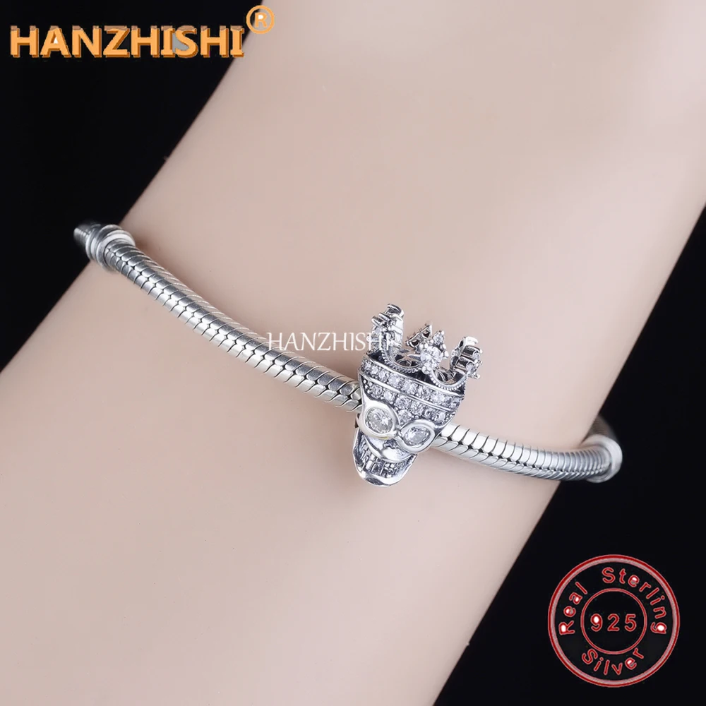 

Wholesale Price Fit Original Charm Bracelet Jewelry Authentic 925 Sterling Silver Queen Skull Beads For Jewelry Making Berloque