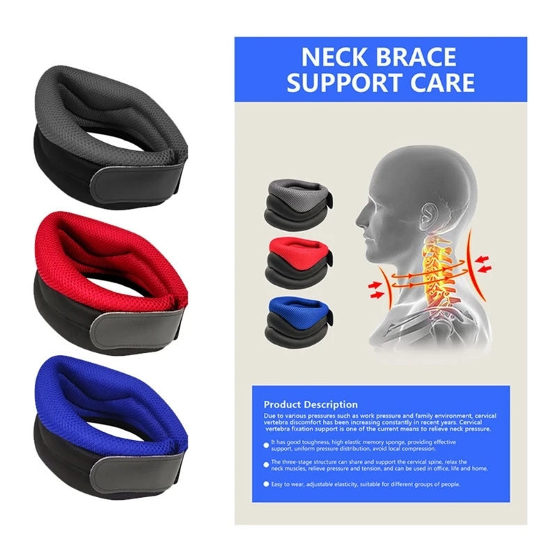 

Adult Neck Collar Cervical Traction Device Support Brace Adjustable Strecher 3 Colors Neck Brace for Women & Men
