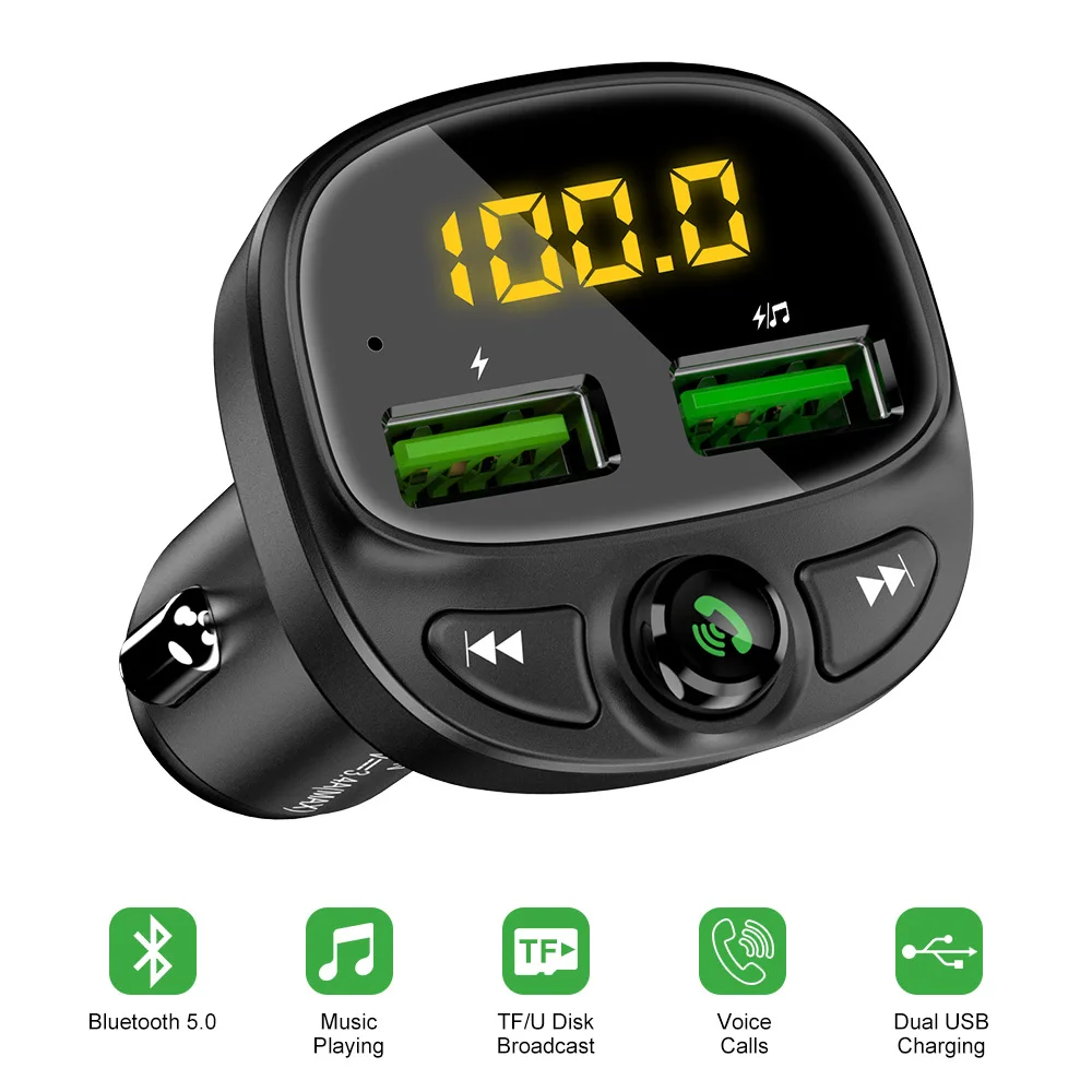 Dual Usb Smart Charger For Iphone Android Wireless Adapter Mp3 Player Tf Card