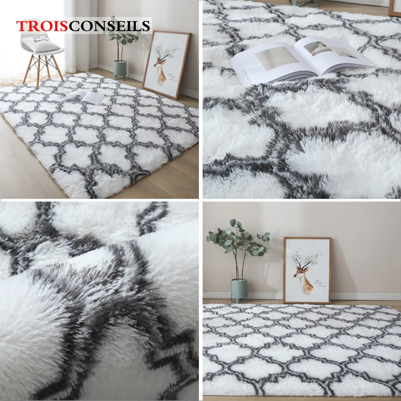 

Plush Carpet for Living Room Fluffy Rug Window Bedside Home Decor Rugs Thick Bed Room Carpets Anti-slip Floor Soft Velvet Mat