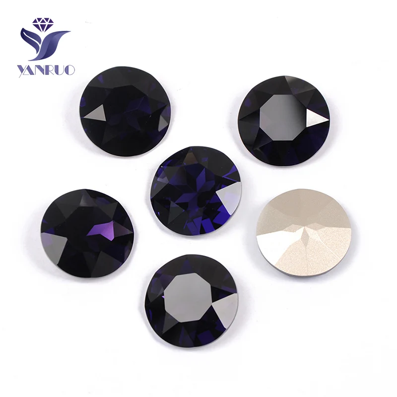 Yanruo 1201 круглая Точка обратно швейные камни и кристаллы DIY Ювелирные изделия страз большие стразы на украшения из ткани - Цвет: Purple Velvet
