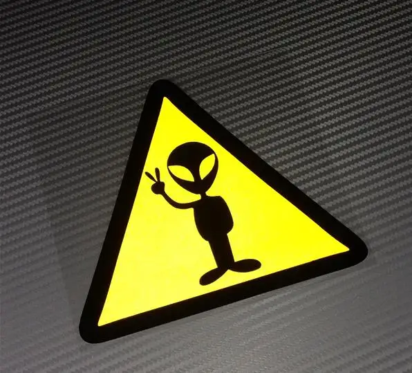 Светоотражающая наклейка с пришельцами знак мира виниловые треугольные