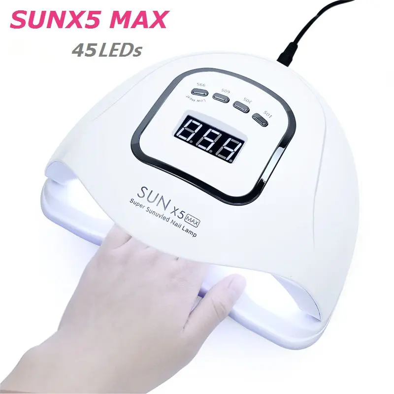 SUNX5 MAX SUNX5 плюс 80 Вт быстрой сушки Гель-лак для ногтей, УФ-лампы для ногтей сушилка с ЖК-дисплей Дисплей 10/30/60s таймер умная светодиодная УФ-лампа для ногтей Маникюр Nail Art Инструмент - Цвет: SUNX5 MAX