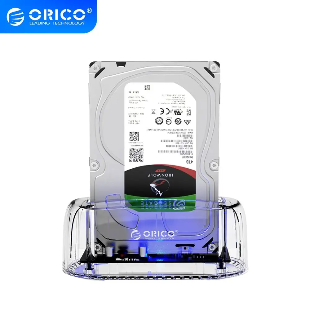 Док станция ORICO для жесткого диска 3 5 &quot прозрачная USB на SATA до Гбит/с|Корпус диска|