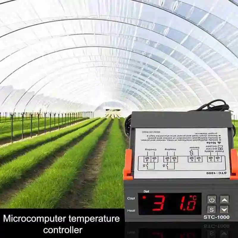 

Black Digital STC-1000 LCD Temperature Controller Thermostat Aquarium Diagnostic Sensor Temperature With Instrument Tool NT R4B2