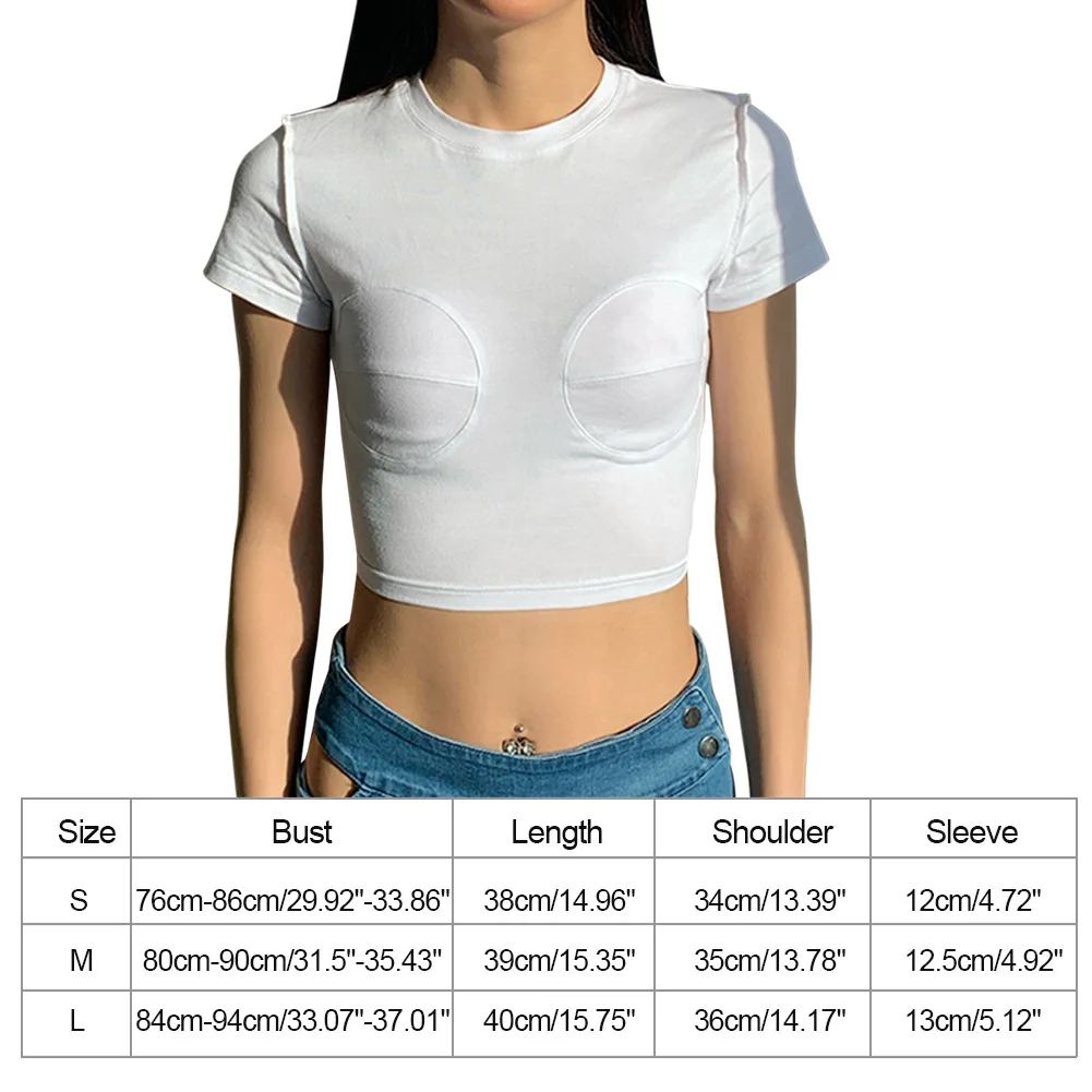 

Sexy Round Neck Short Sleeve Pure Color Crop Tops 2021 Casual Ladies Sheath T-shirts Women Summer Clothing dropshipping#38