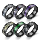 Кольца из нержавеющей стали для мужчин и женщин, эксклюзивные обручальные кольца фиолетового цвета с градиентом в виде ракушки